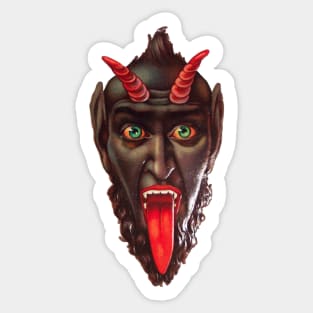 Vintage Krampus Head Goth Chistmas Demon Sticker